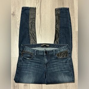 Express Jeans Skinny Legging Jeans Stella Low Rise Blue Black Patch Junior 6R